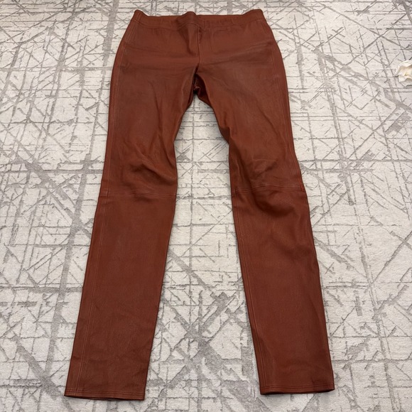 Helmut Lang Burgundy Red Leather Pants Size 12 Style G06HW120